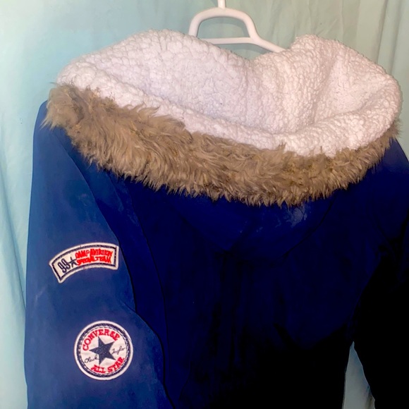 Faux wool lined and fur trimmed parka